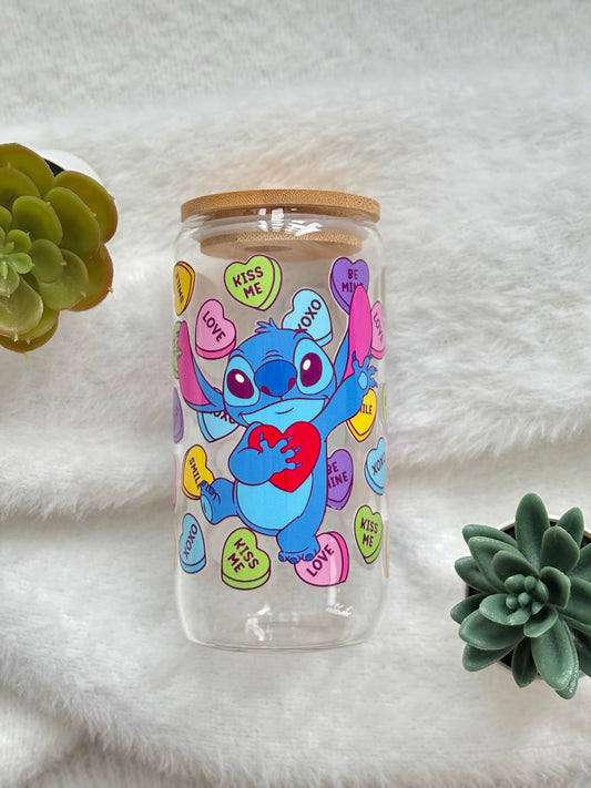 Stich love Glass cup